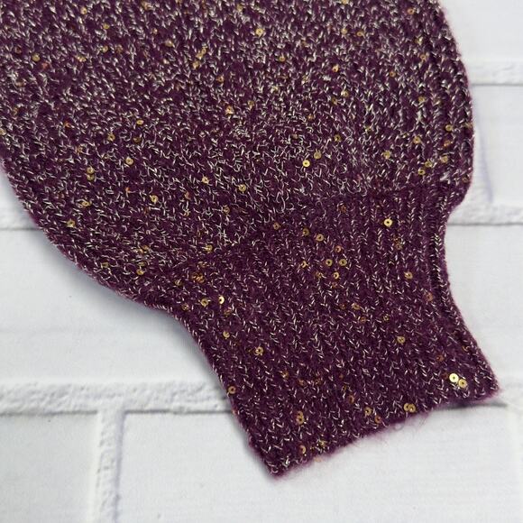 Nina Leonard Sparkly Sequin Sweater Dress Purple Women's Size Small - Picture 5 of 8